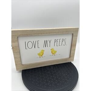 Easter Rae Dunn Love My Peeps Baby Chick Shelf Sign Wall Hanger EUC